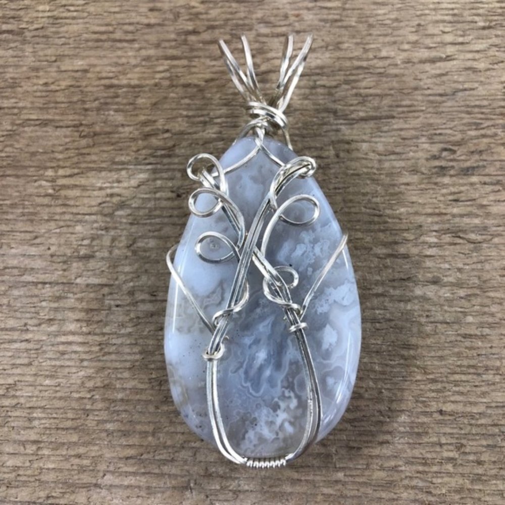 Crazy Lace Chalcedony Agate Necklace Pendant